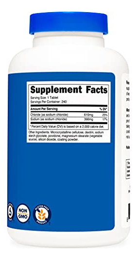 Salud y Equipamiento Médico - Cloruro De Sodio Nutricost 1000mg 240 Cap Nutricost 4