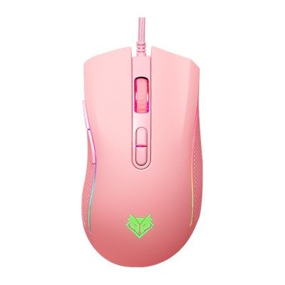 accesorios para electronica - Mouse rosado pink luces rgb alambrico 1