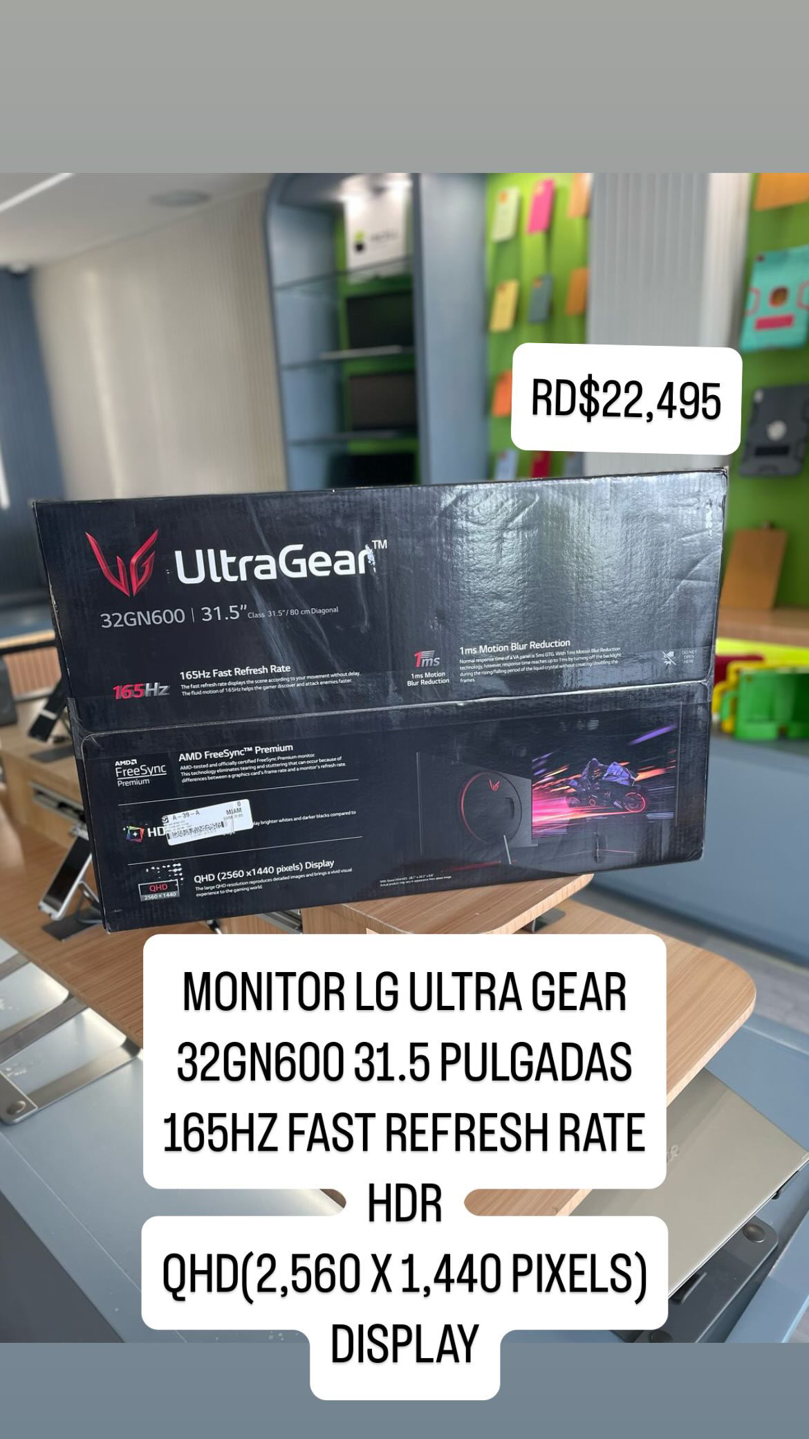 computadoras y laptops - MONITOR LG ULTRA GEAR 32GN600 31.5 PULGADAS 165HZ FAST REFRESH RATEHDR 5