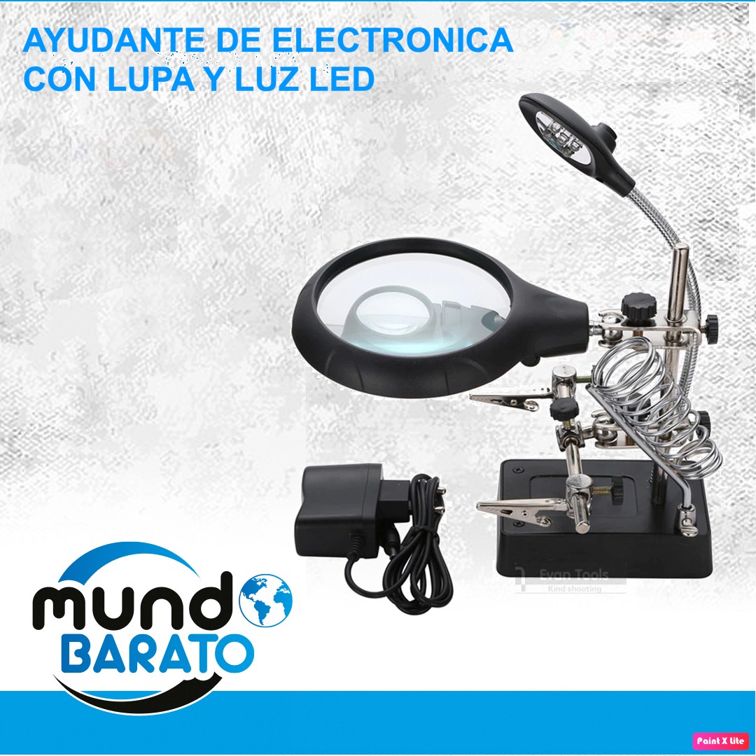 accesorios para electronica - Lupa de soldar con clip auxiliar y soldador de mano 3 en 1. Herramientas 0