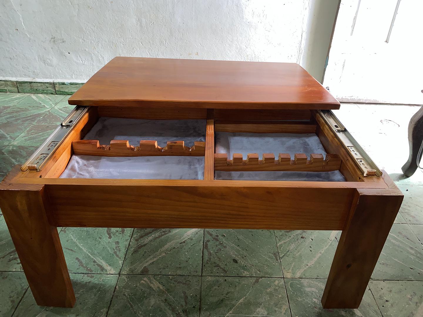 muebles y colchones - mesa de centro con bar oculto  2