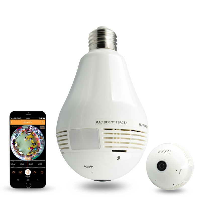 camaras y audio - Cámara wifi tipo bombillo, ideal para monitorear de manera discreta.  0