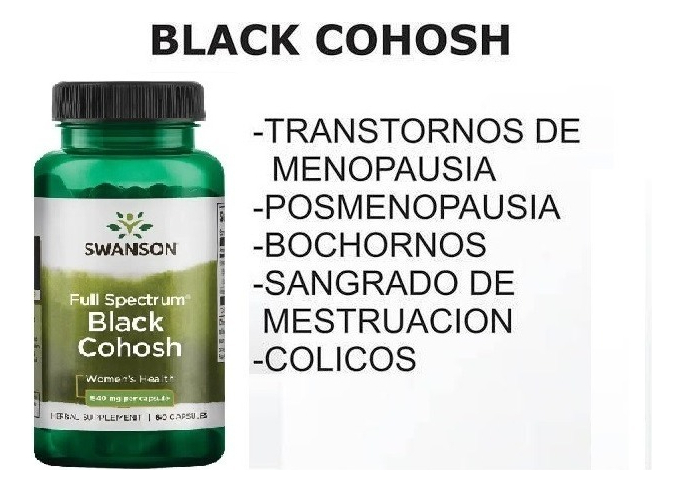 Salud y Equipamiento Médico - Hierba Negra  Black Cohosh 540mg 60 Cápsulas Swanson 3