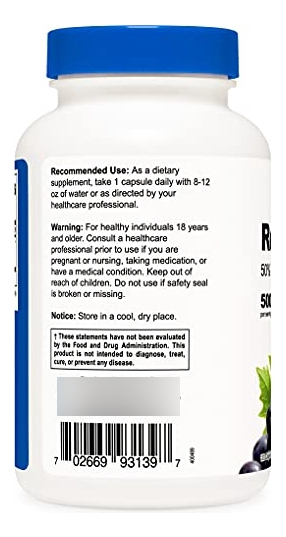 Salud y Equipamiento Médico - Resveratrol 0.017 Onzas; 120 Capsulas 4