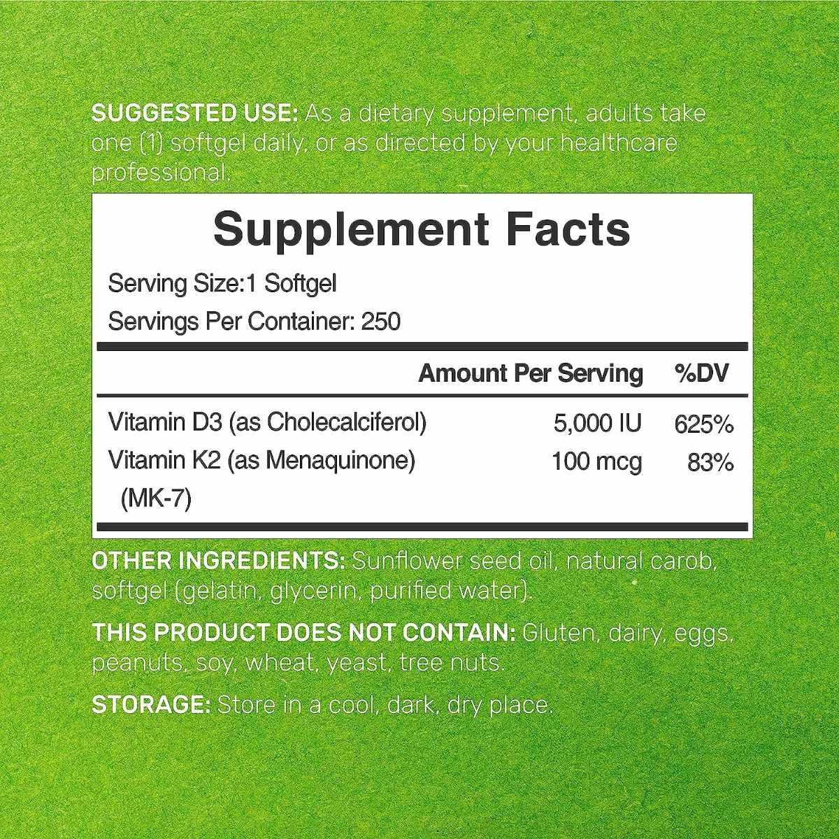 Salud y Equipamiento Médico - Vitamina D3 Con K2 250caps Deal 2