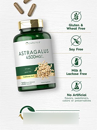 Salud y Equipamiento Médico - Raiz De Astragalo 4500mg 200 capsulas Carlyle 2