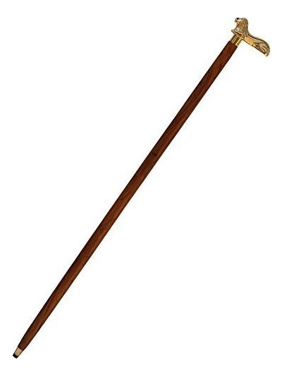 Salud y Equipamiento Médico - Bastón De Madera Marrón De Latón Golden Lion 1