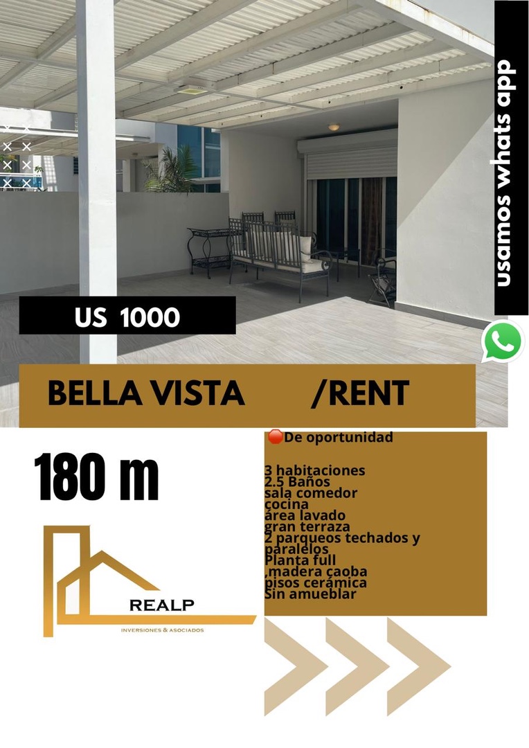 apartamentos - Apartamento en Bella vista vacío  0