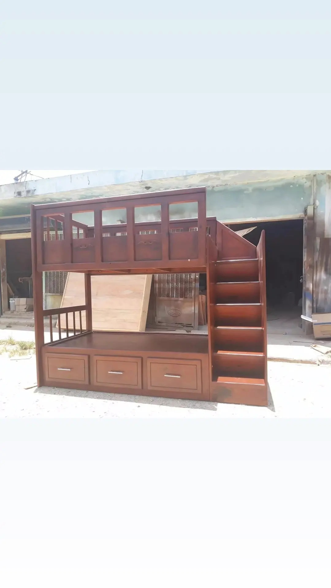 muebles y colchones - Camarote de dos niveles con Armario y gavetas 