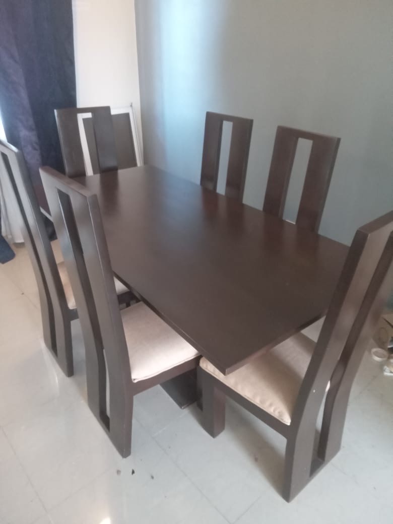 muebles y colchones - comedor 6 sillas, CAOBA, recien tapicado 3