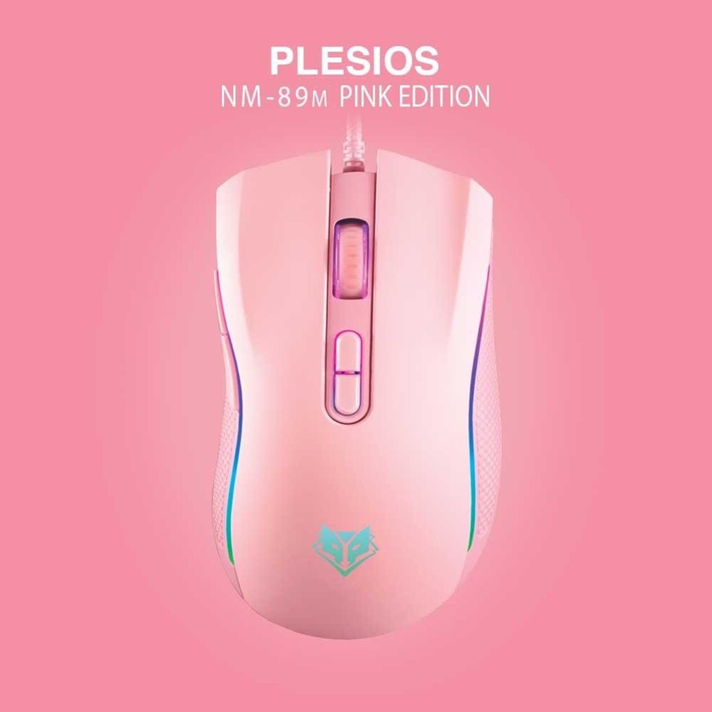 accesorios para electronica - Mouse rosado pink luces rgb alambrico 2