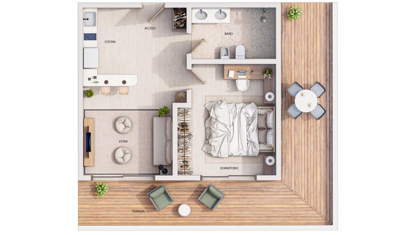 apartamentos - Proyecto en venta La Romana #24-1780 un dormitorio, balcón. piscina, ascensor.
 5
