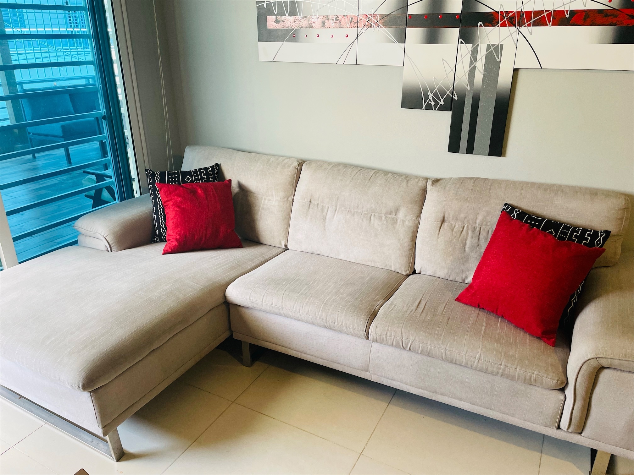 muebles y colchones - Sofá en forma de “L” color gris 0