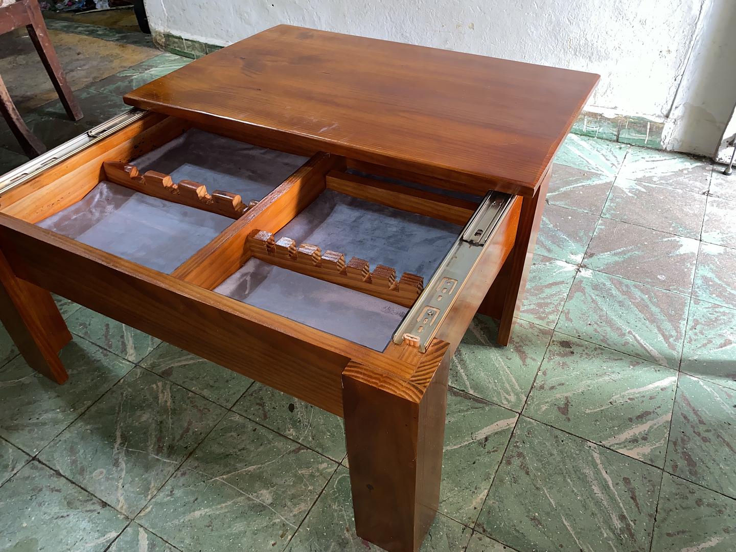 muebles y colchones - mesa de centro con bar oculto  3
