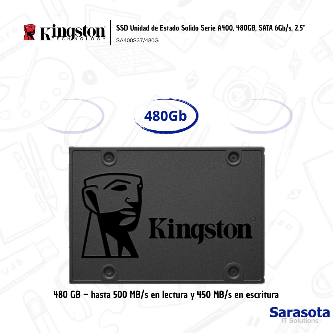 accesorios para electronica - Kingston SSD de 480Gb Serie A400 1