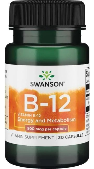 Salud y Equipamiento Médico - Vitamina B12  500 Mcg 30 Caps - Energía Y Metabolismo