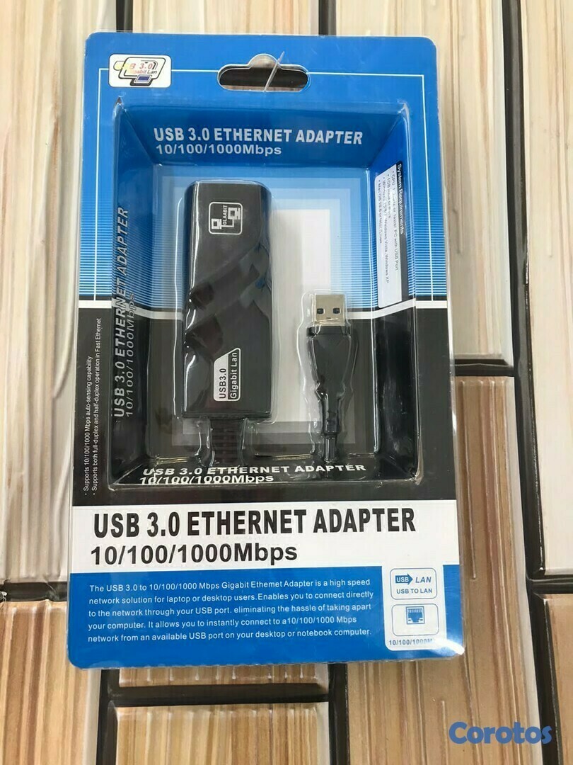 accesorios para electronica - Adaptador USB 3.0 a Ethernet red RJ45 LAN cableada Gigabit. 8