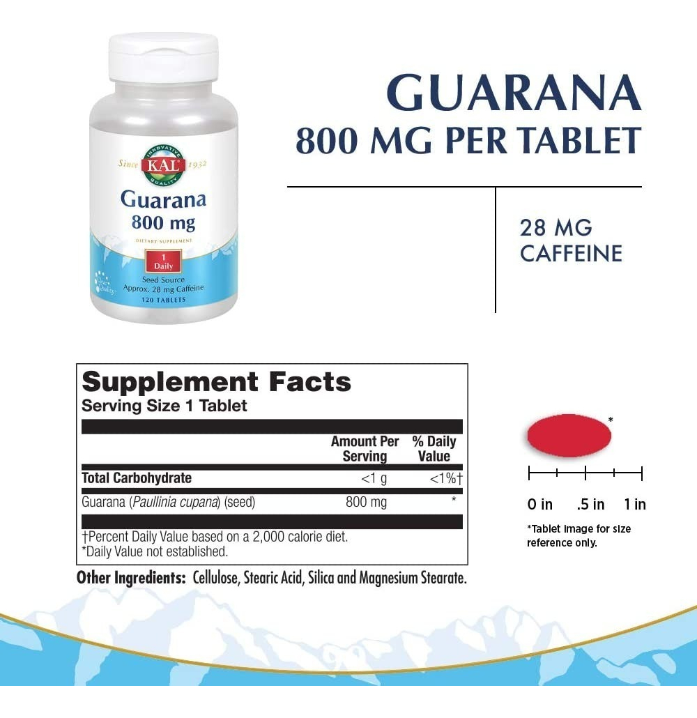 Salud y Equipamiento Médico - Guarana Kal 800 Mg  120 Tabletas 1