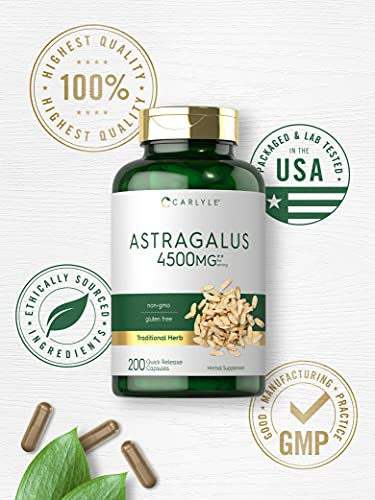Salud y Equipamiento Médico - Raiz De Astragalo 4500mg 200 capsulas Carlyle 3