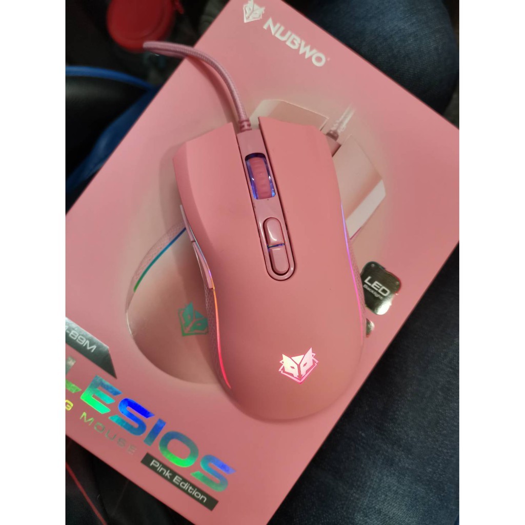 accesorios para electronica - Mouse rosado pink luces rgb alambrico 3