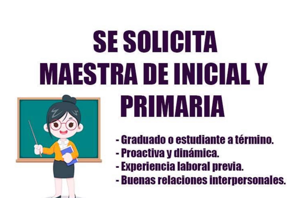 empleos disponibles - Se solicita maestra para el nivel primario 