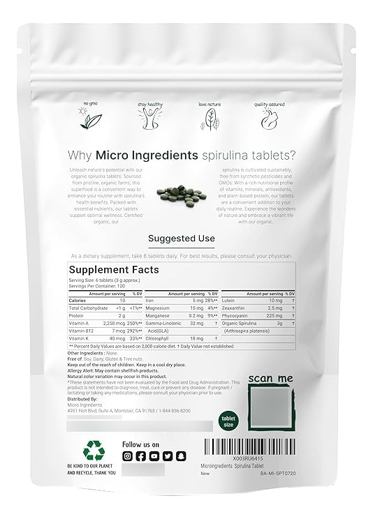 Salud y Equipamiento Médico - Clorella Y Espirulina 720 Tab 1