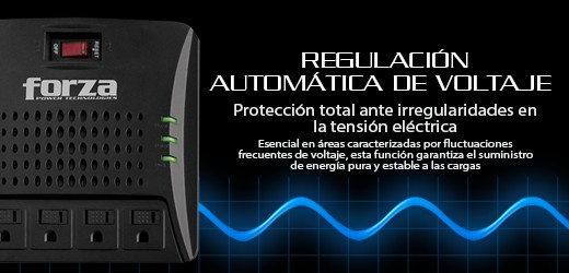 computadoras y laptops - REGULADOR DE VOLTAJE FORZA 3000VA, REGLETA DE 4XTOMAS 110V/1500W/900J, 2XRJ11/RJ 1