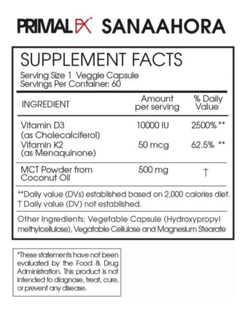 Salud y Equipamiento Médico - Primalfx Vitamina D3 + Mk4 1000 1