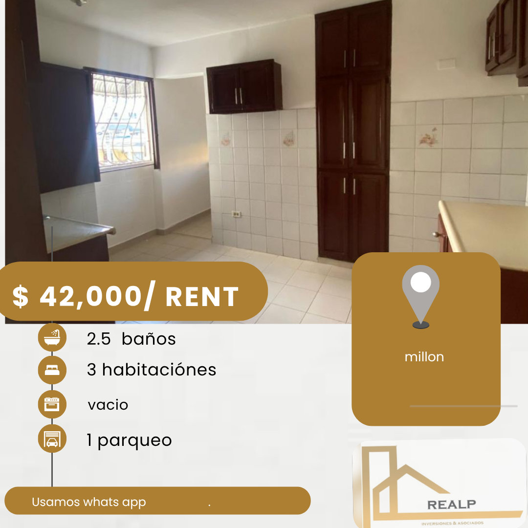 apartamentos - hermoso apartamento en el millón  0