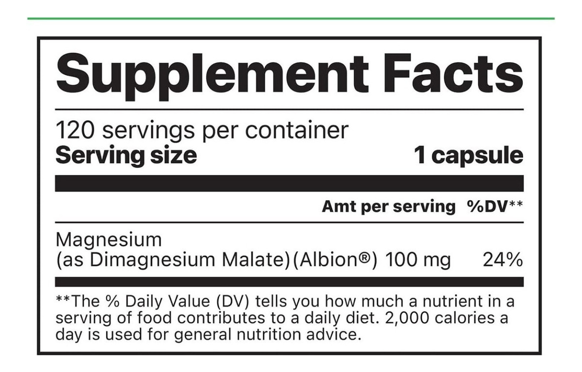 Salud y Equipamiento Médico - Magnesio  Malato 100mg 120 cap 1