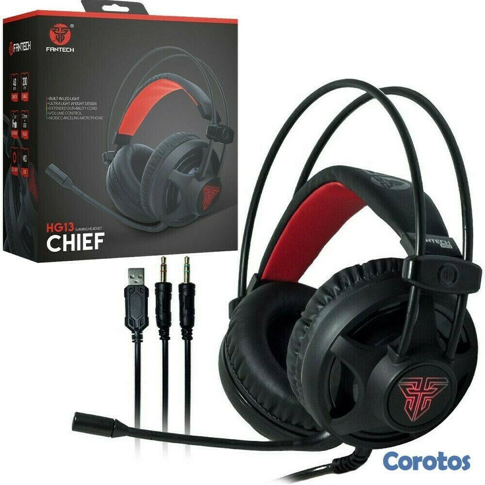 computadoras y laptops - AUDIFONO CON MICROFONO FANTECH HG13 PARA GRANDES JUGADORES CON LUZ  3