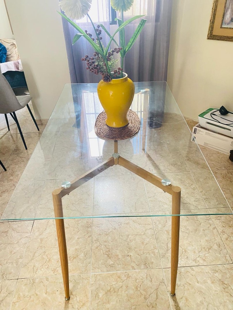 decoración y accesorios - Mesa de Comedor de Cristal de 6 sillas 1
