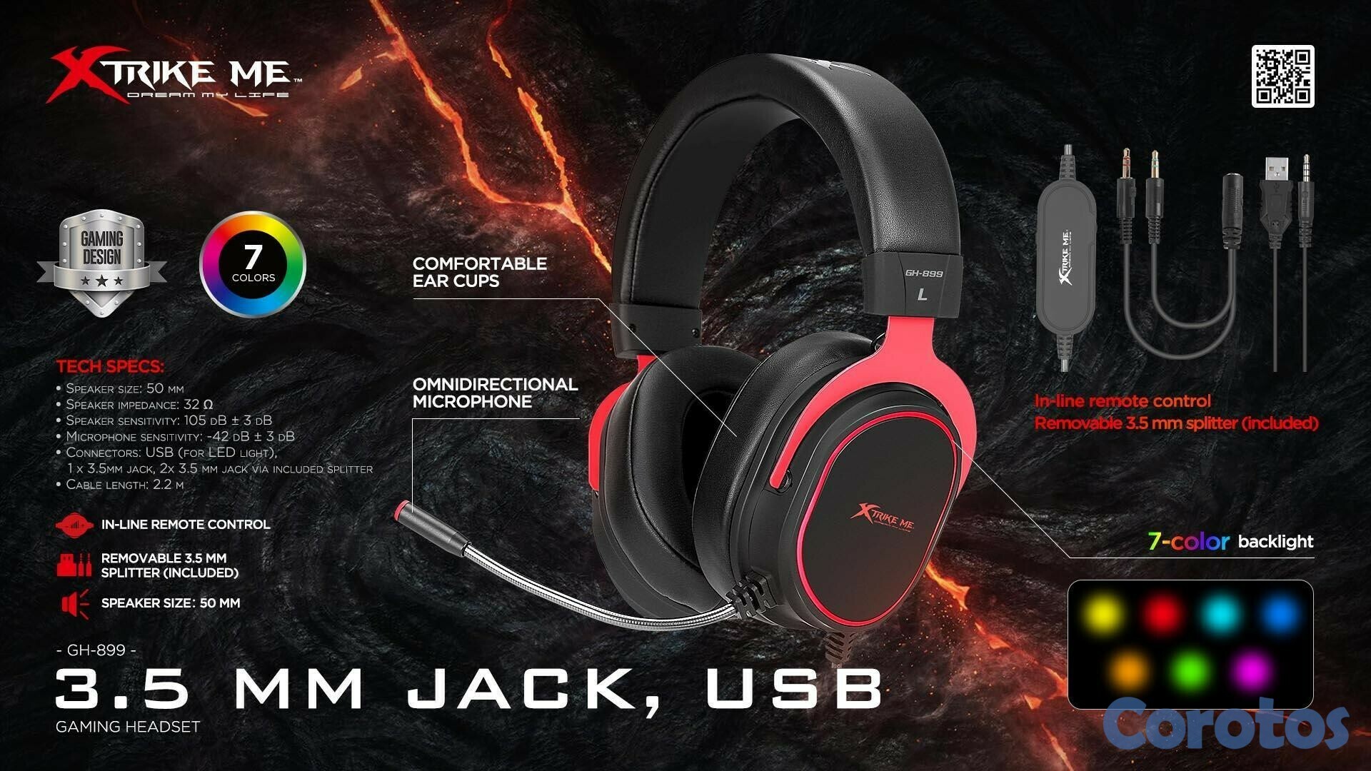 computadoras y laptops - AUDIFONO CON MICRFONO HEADSET GAMING SUPER SONIDO XTRIKE ME  GH899 1