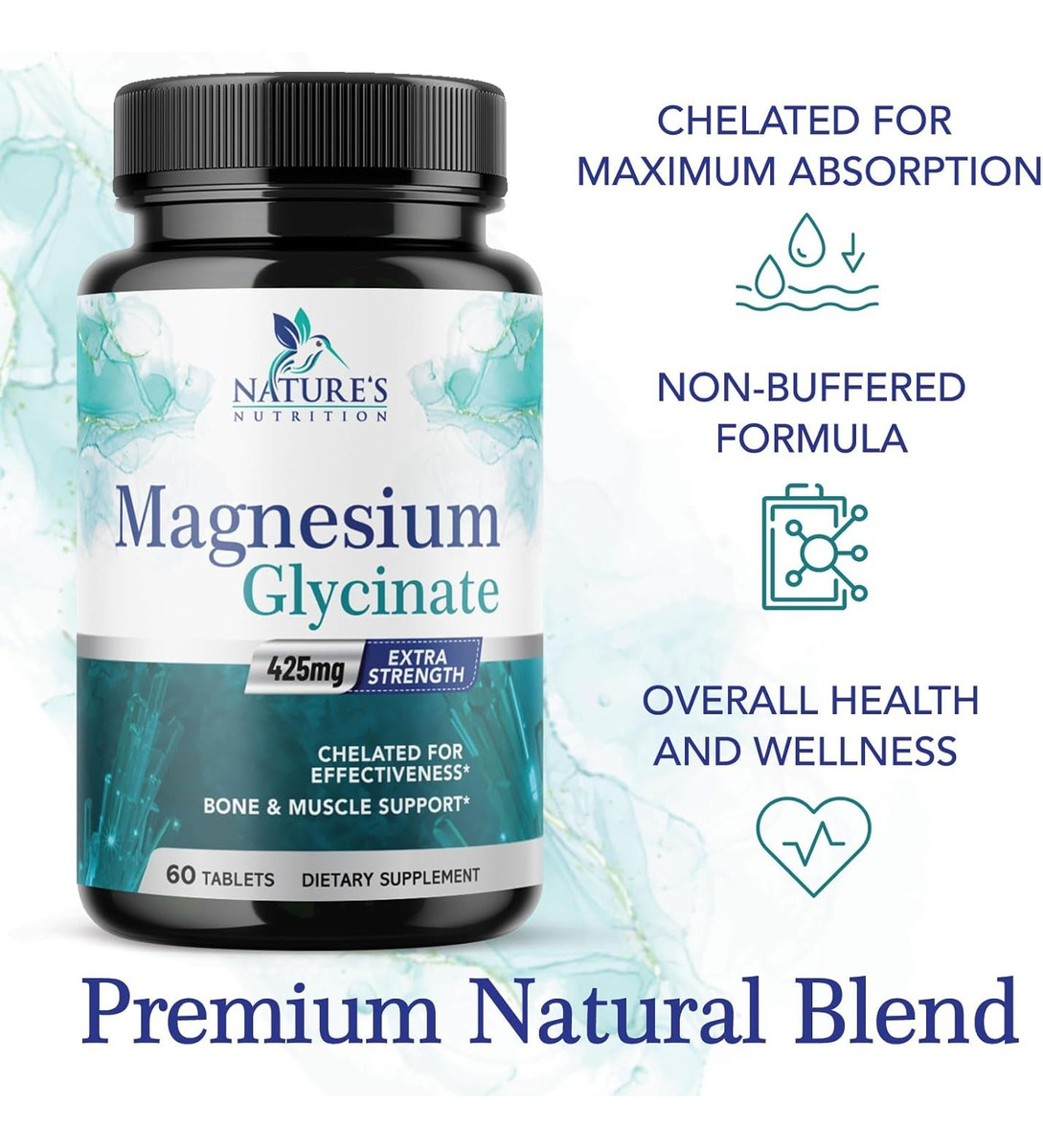 Salud y Equipamiento Médico - Glicinato De Magnesio 425 Mg Con Calcio 2