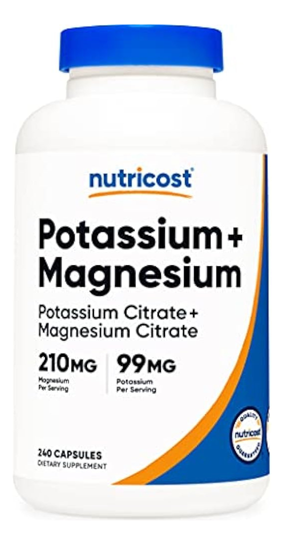 Salud y Equipamiento Médico - Nutricost Potasio (99 Mg) Magnesio (210 Mg) Citrato