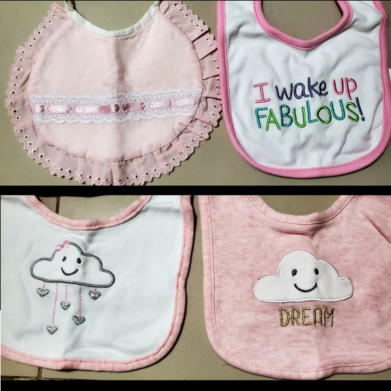 accesorios - Babero Tela y plástico con bolsillo. Set 14 piezas 4
