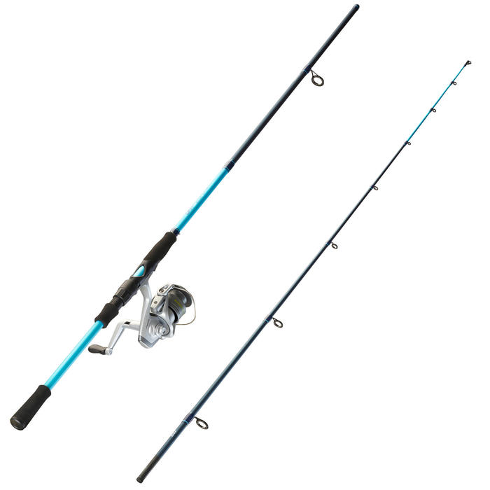 deportes - Caña de pescar Vara de Pesca Pezca pez + Carrete 0