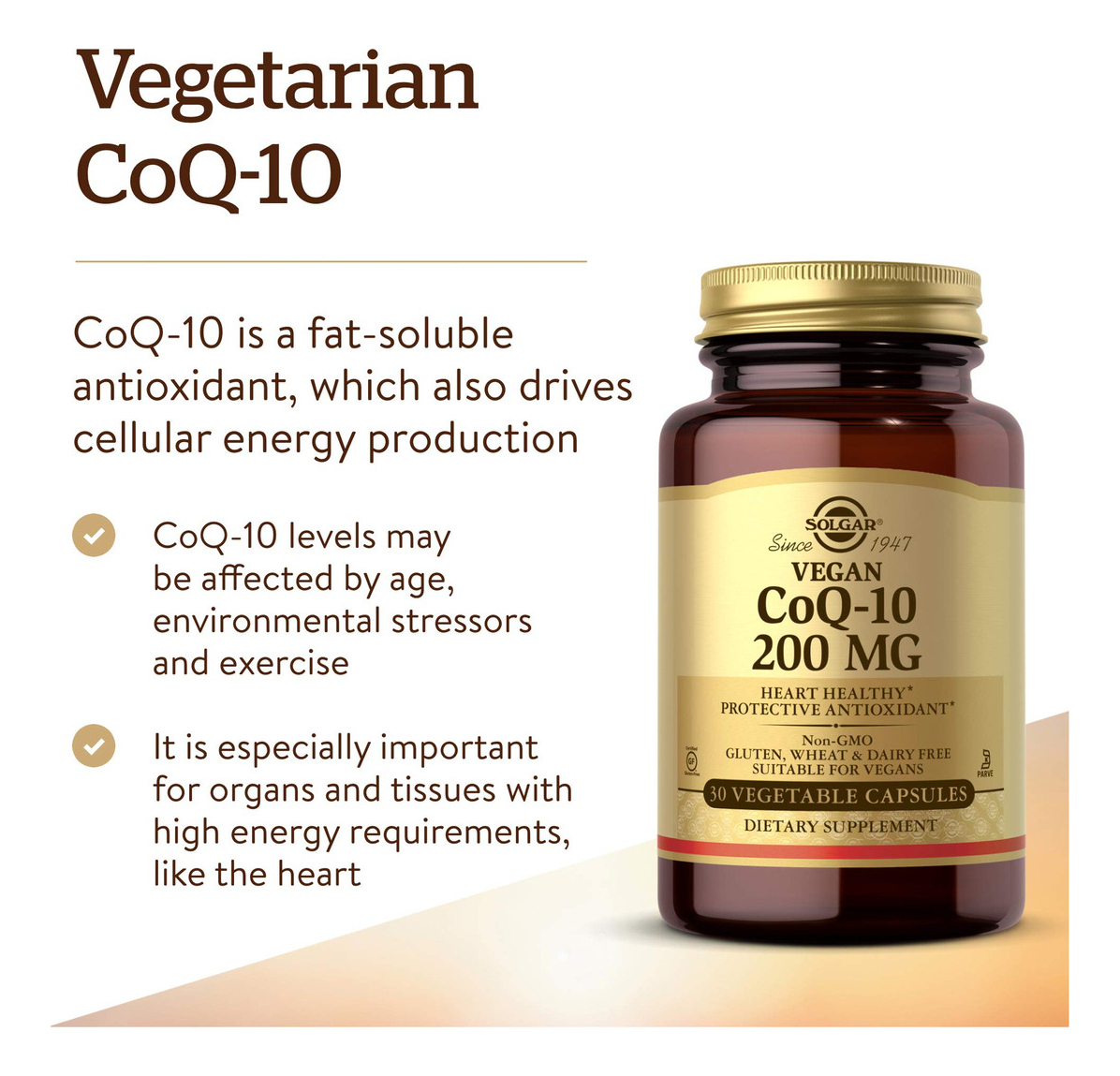 Salud y Equipamiento Médico - Solgar Vegetariano Coq-10 200 Mg 30 Capsulas Vegetales 1