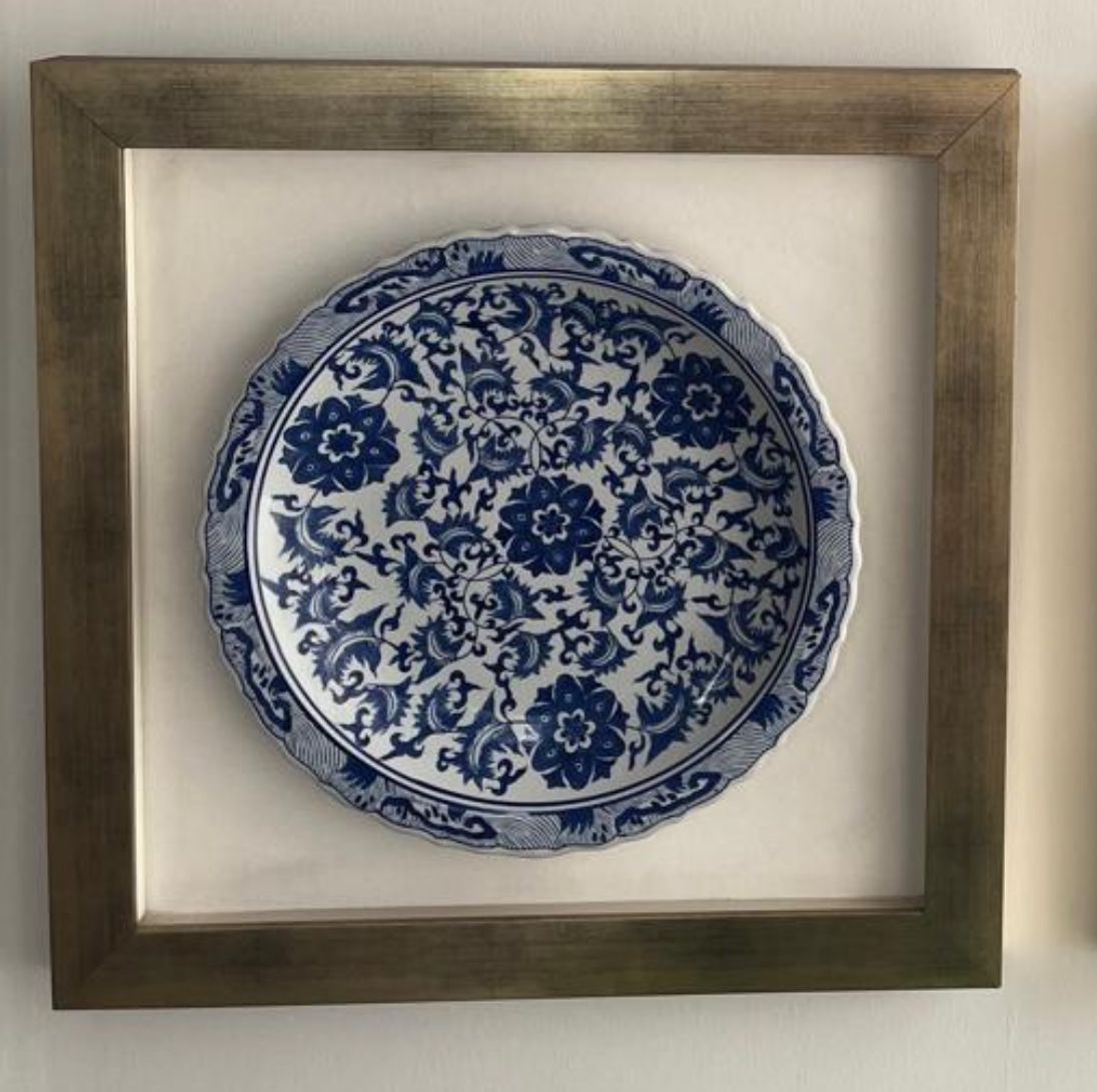 arte y antigüedades - Platones chinoiserie enmarcados 1