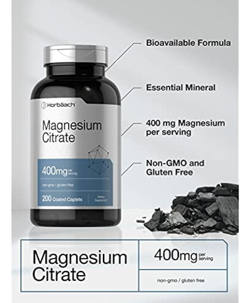 Salud y Equipamiento Médico - Citrato De Magnesio | 400 Mg | 200 Comprimidos Recubiertos | 1