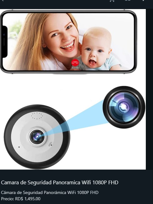camaras y audio - Camara de Seguridad Panoramica Wifi 1080P FHD 1