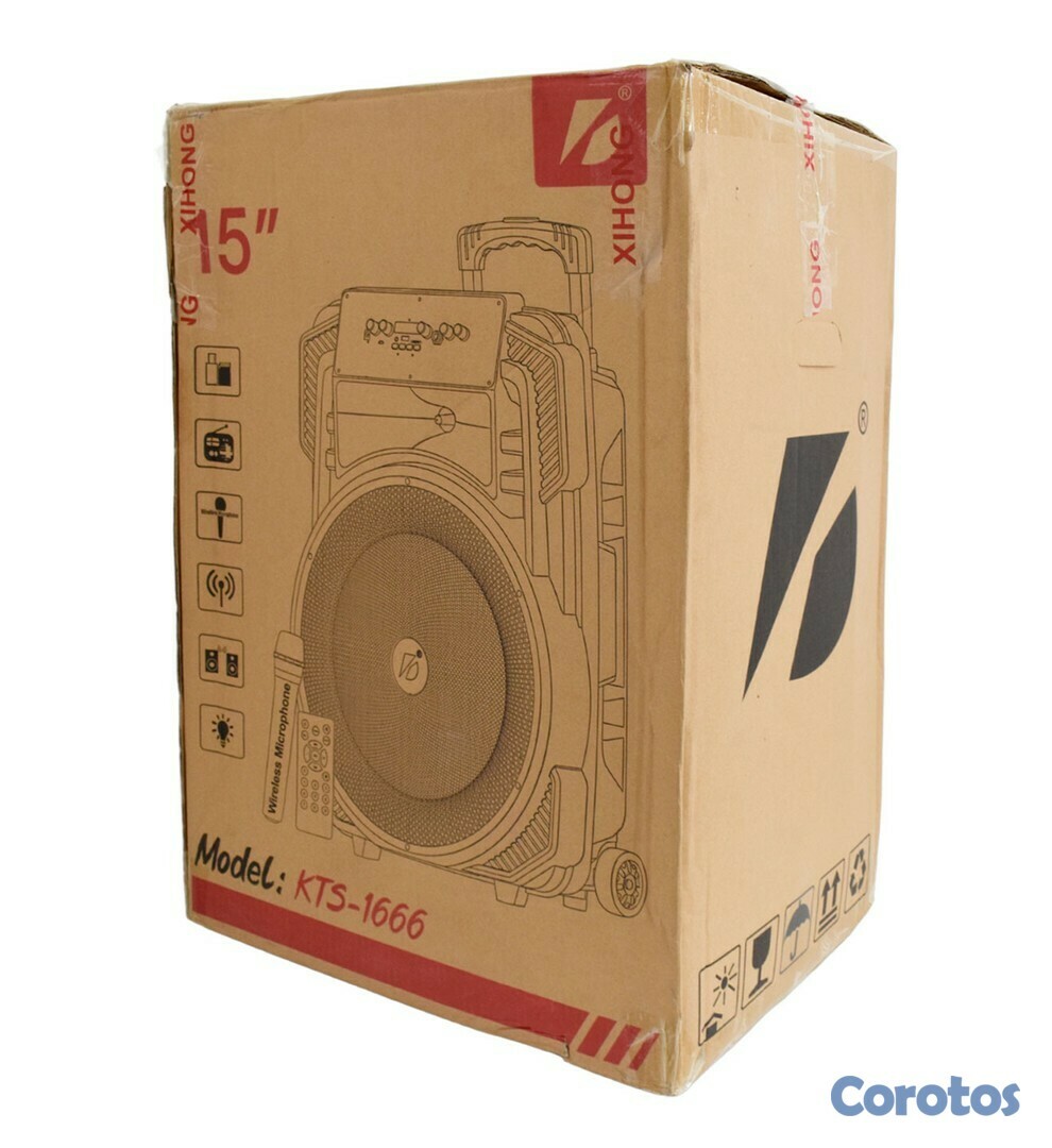 otros electronicos - Bocina Bluetooth de 15 pulgadas con asa y ruedas para su facil transporte y micr 8