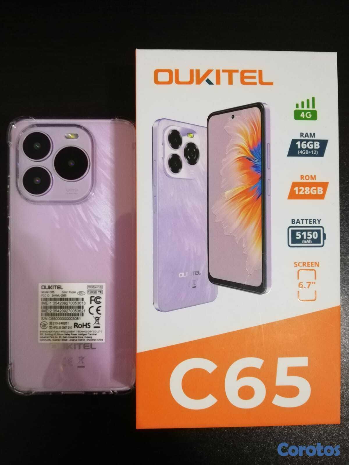 celulares y tabletas - TELEFONO OUKITEL C65 128+4GB SOMOS TIENDA FISICA 1