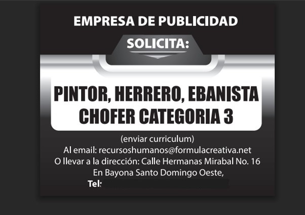 empleos disponibles - EMPRESA DE PUBLICIDAD