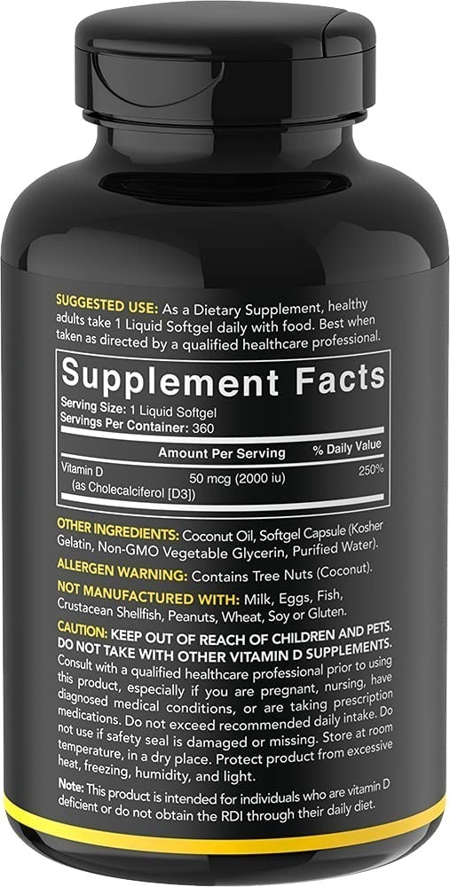 Salud y Equipamiento Médico - Vitamina D3 125mcg Sports Research 1