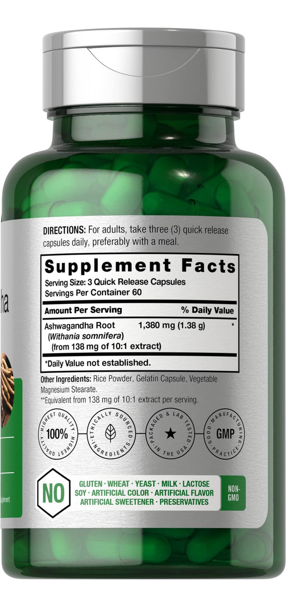 Salud y Equipamiento Médico - Ashwagandha 1380mg 180cap Horbaach 1