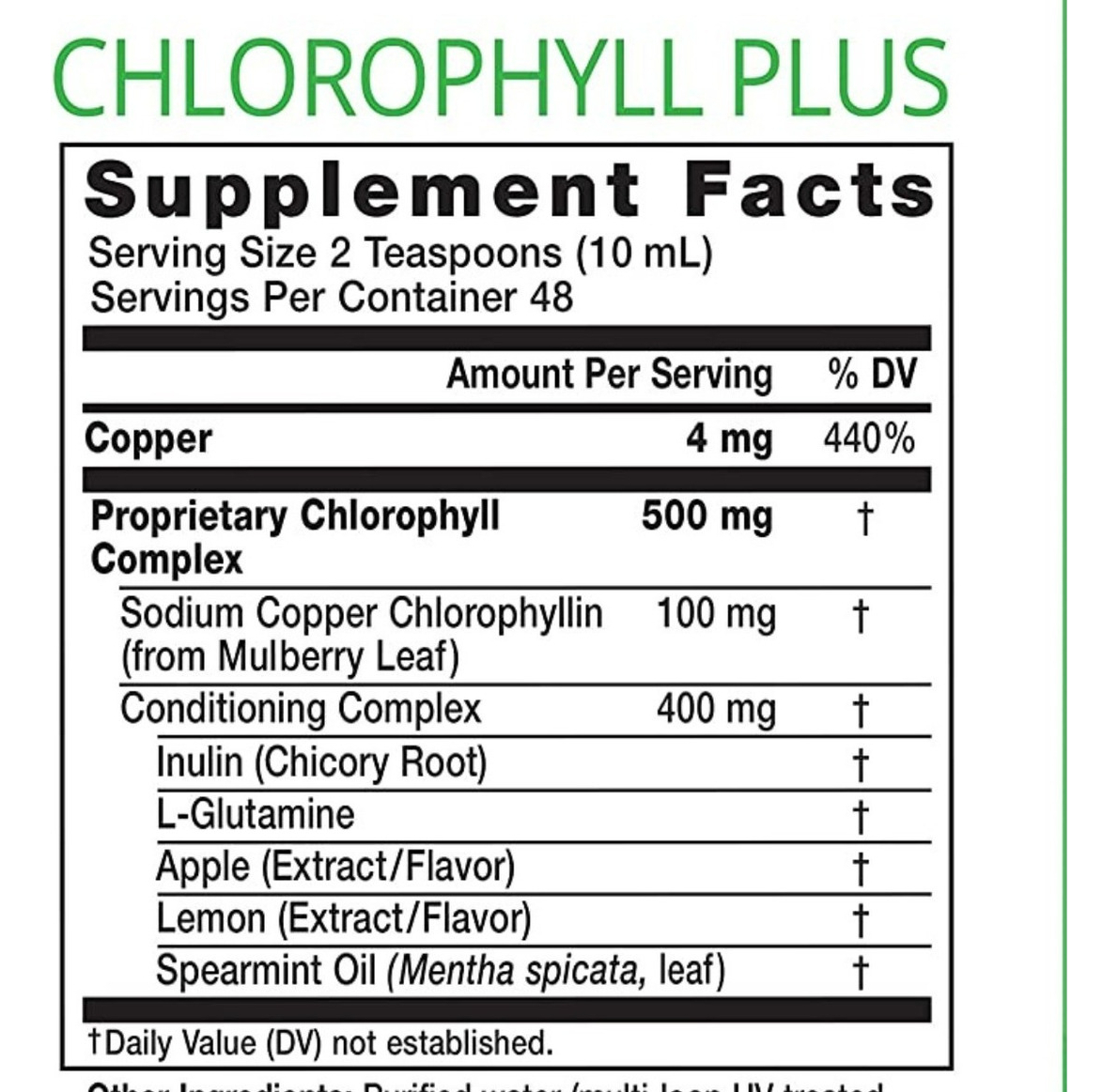 Salud y Equipamiento Médico - Clorofila 500 Mg Eniva Health 1