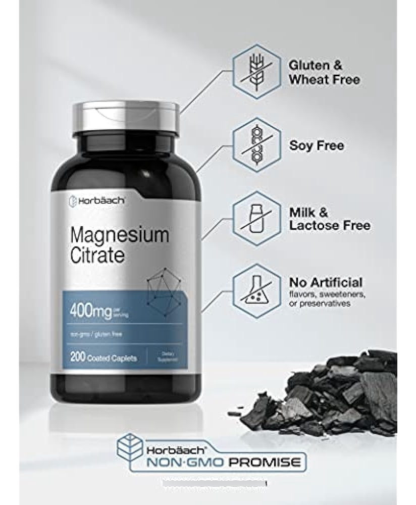 Salud y Equipamiento Médico - Citrato De Magnesio | 400 Mg | 200 Comprimidos Recubiertos | 2