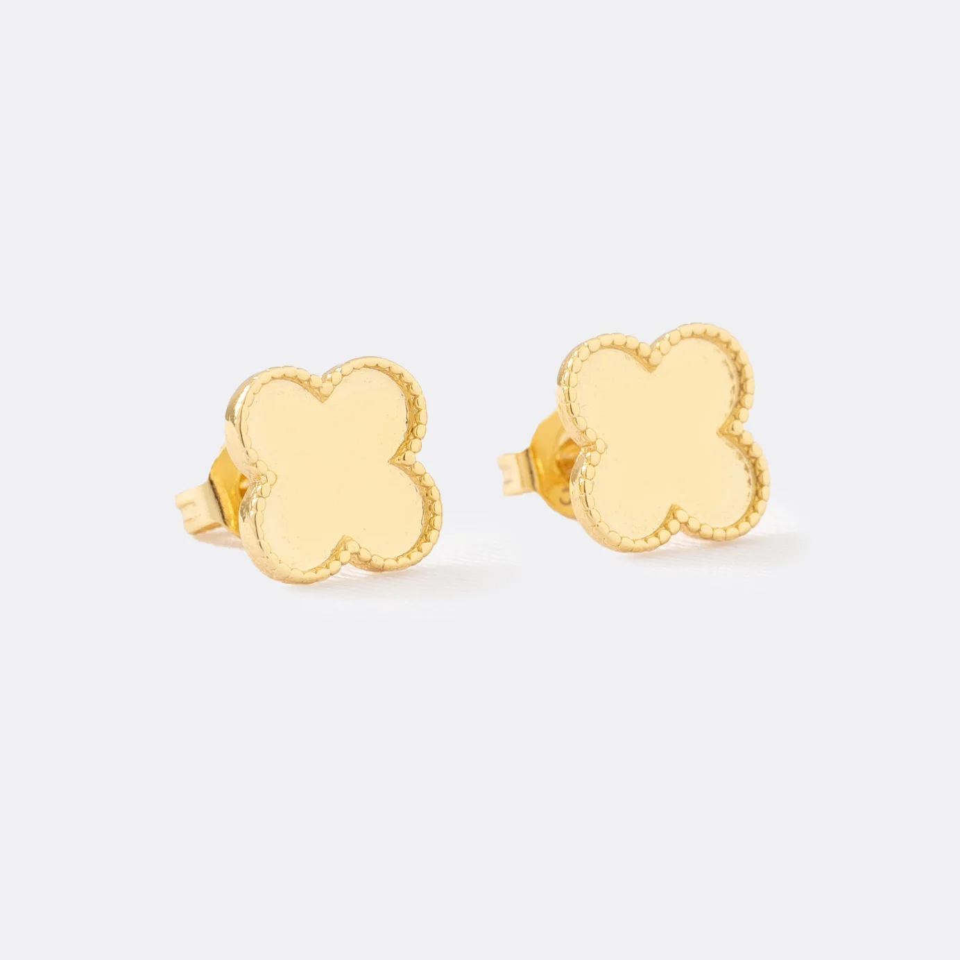 joyas, relojes y accesorios - Aretes Trebol liso dorado 0