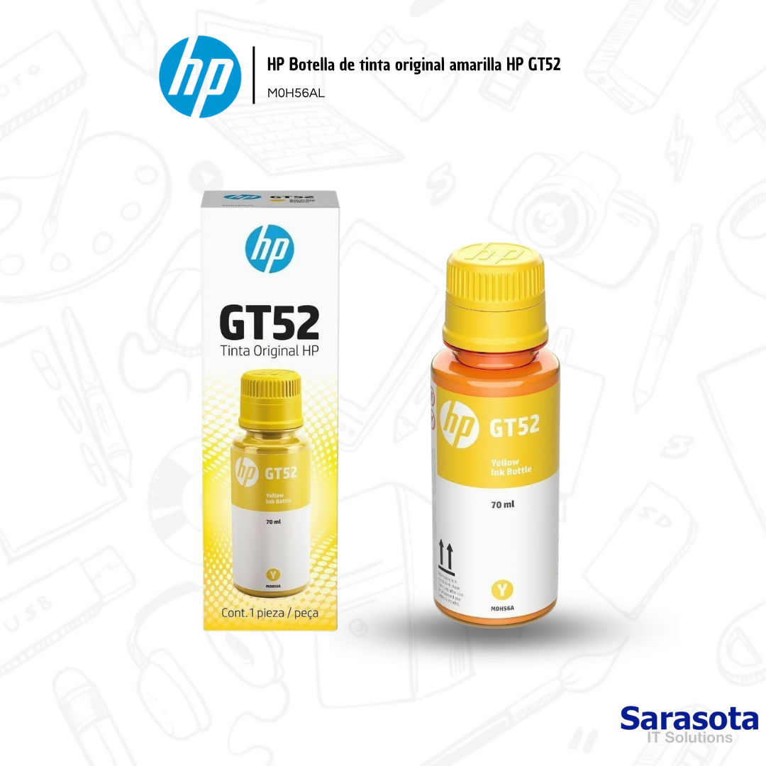accesorios para electronica - HP Botella de tinta original amarilla HP GT52